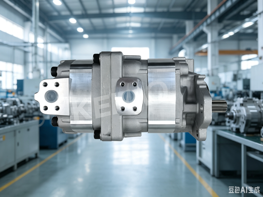 Kwaliteit  KEHAO Gear Pump Komatsu Cast Iron and Aluminum alloy Hydraulic Oil Pump for Wheel Loaders Machinery Repair Parts Model 80+63 R 14T OEM ODM Factory Supply Fabriek