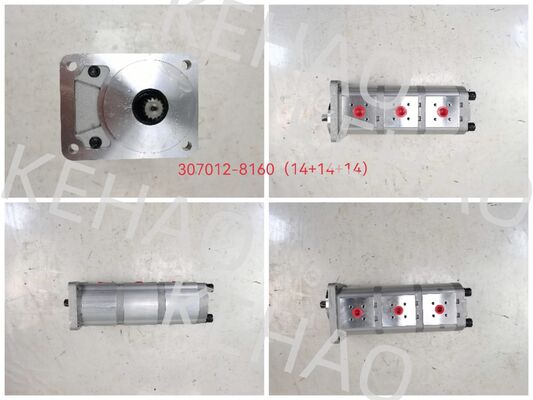 3-traps hydraulische tandwielpomp 307012-8160 (14+14+14) Hoge kwaliteit IJzer en aluminium legering materialen Bereik voor Bouwmachines Fabriekslevering Hydraulische reserveonderdelen