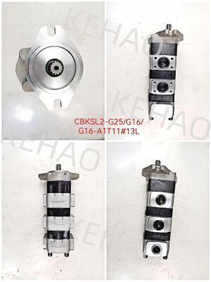 Hoogwaardige hydraulische tandwielpomp CBKSL2-G25+G16+G16-A1T11Φ13L Roestvrij staal OEM aanpasbare tandwielpomp 1 jaar garantie