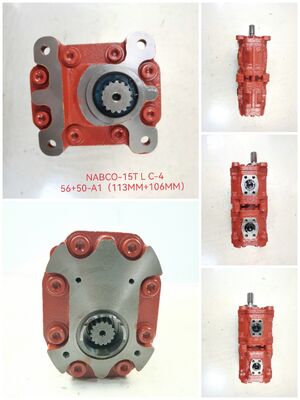 NABCO-verwerkingspompen voor betonmachines NABCO-56+50-A1 gietijzer- en aluminiumlegeringsmaterialen Drievoudige hydraulische pomp Eén jaar garantie Fabriekslevering