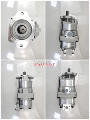 KEHAO Gear Pump Komatsu Cast Iron and Aluminum alloy Hydraulic Oil Pump for Wheel Loaders Machinery Repair Parts Model 80+63 R 14T OEM ODM Factory Supply