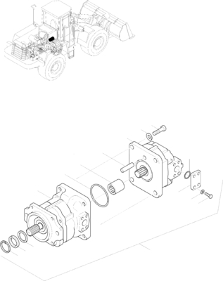 Wiellader wa470-3 Hydraulische Toestelpomp 705-52-40280